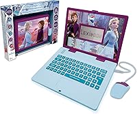 Vista 1 de Lexibook Disney Frozen 2 - Portátil educativo y bilingüe alemán/inglés - Juguete para niñas con 124 actividades para aprender, jugar juegos y música
