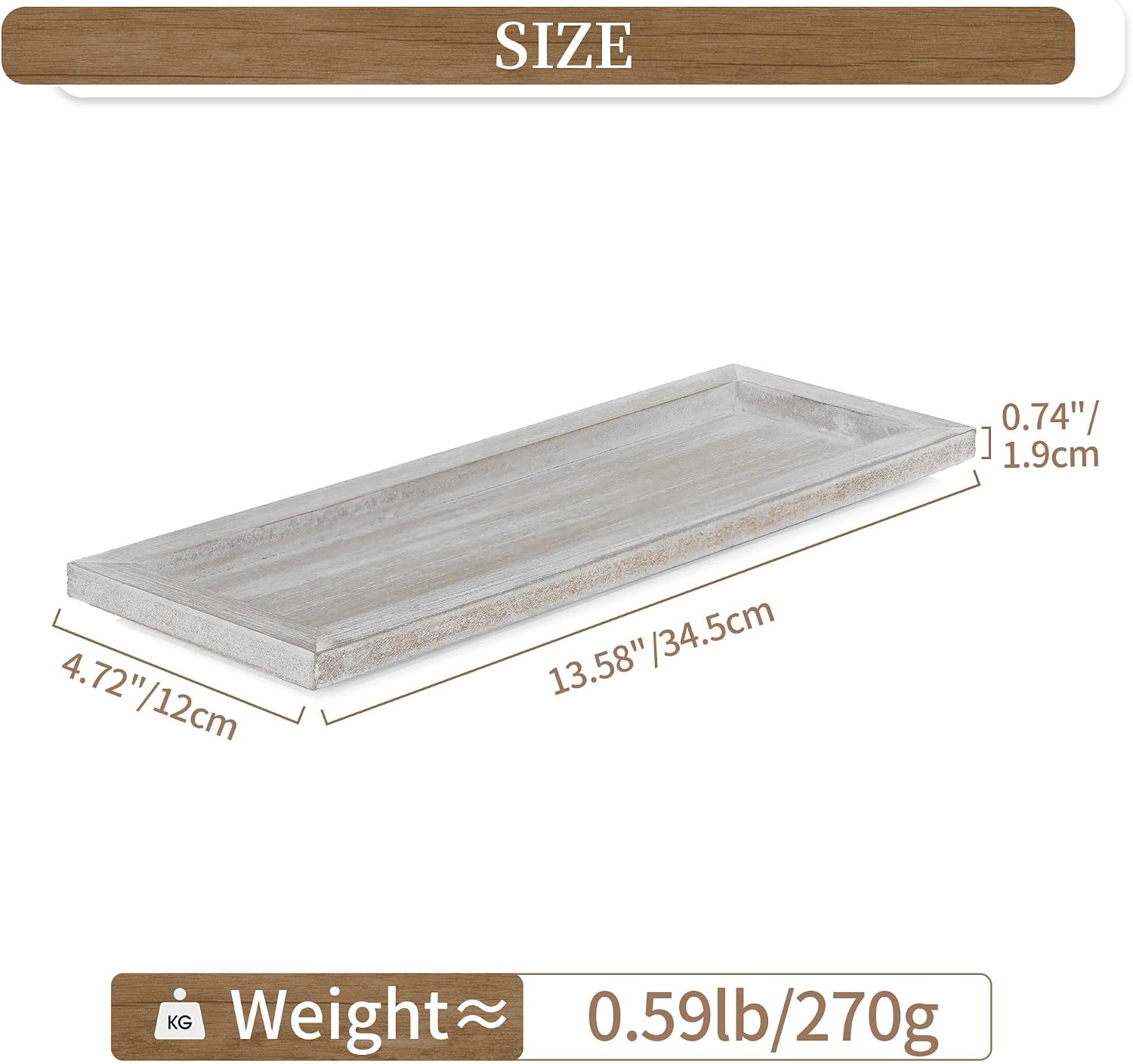 Hanobe Decorative Candle Tray for Table Centerpiece White Long Narrow Plate