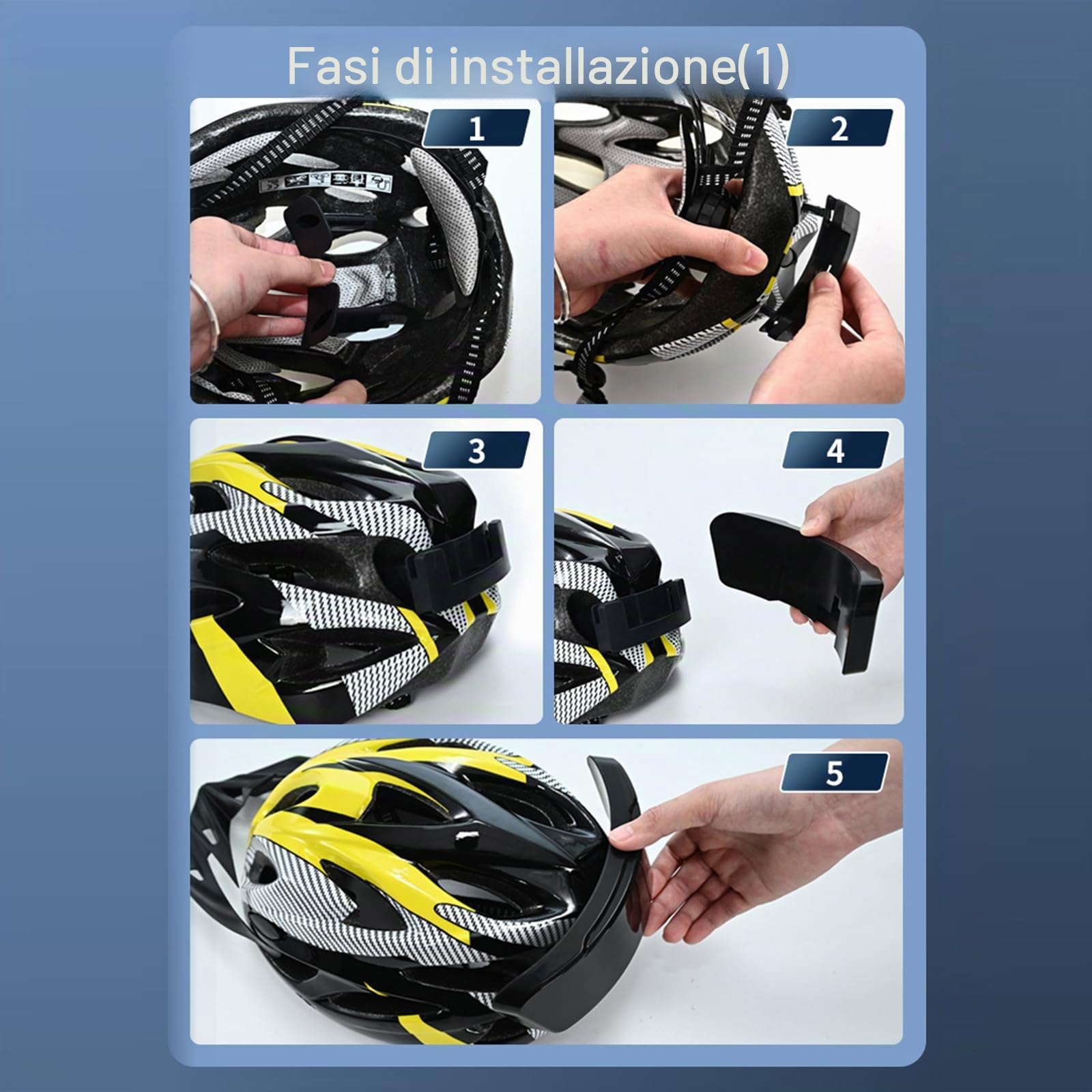 Lixada Display a Colori Completo per Casco da Bicicletta e Moto, Sistema di Indicatori di Direzione per Bicicletta, Luce Posteriore per Bicicletta, Indicatore di Velocità in Tempo Reale, Connessione