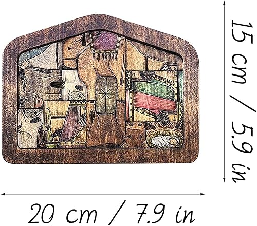 Miniatura 4 de Rompecabezas de madera de Jesús estatua de pesebre para adultos y niños, rompecabezas de adorno para manualidades con diseño de madera quemada para