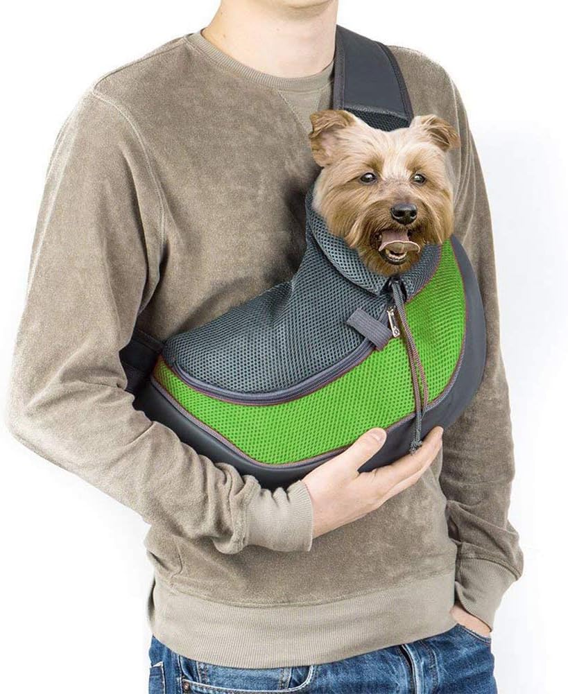 JANKS Pet Sling Carrier, Small Dog Cat Carrier Sling Hands-Free Pet Puppy Outdoor Travel Bag Tote Reversible Comfortable Machine…