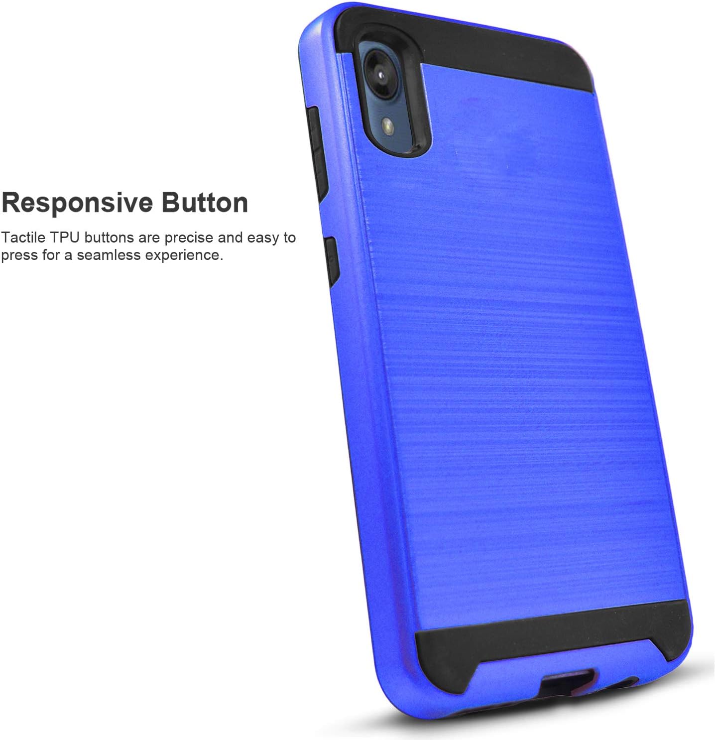 Moto E6 Phone Case, Circlemalls- Motorola Moto E6 Case, with [Tempered Glass Screen Protector Included], Military Grade 6 Feet Drop Test Protection Armor Phone Cover - Blue