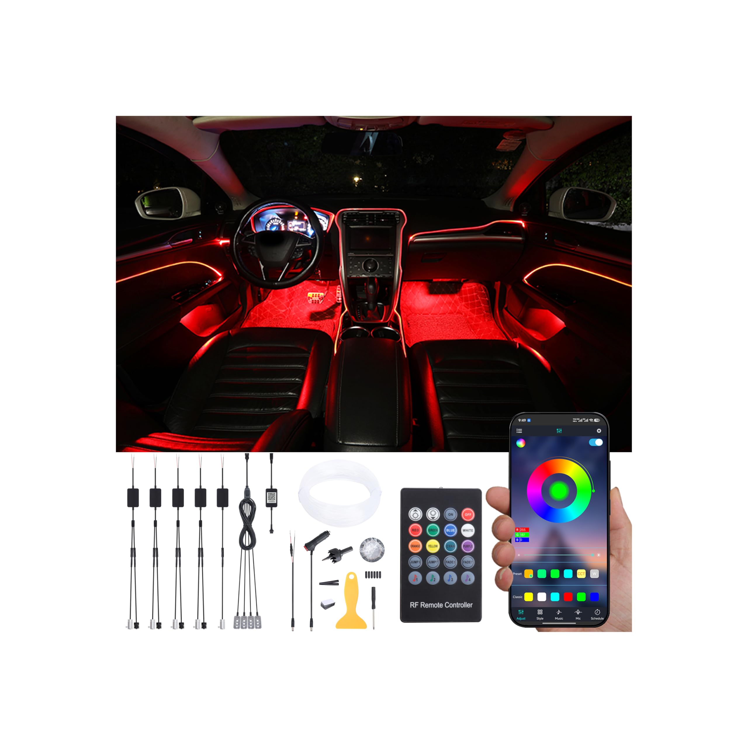 Kit iluminacion atmosfera coche para renovar interior antiguo 7