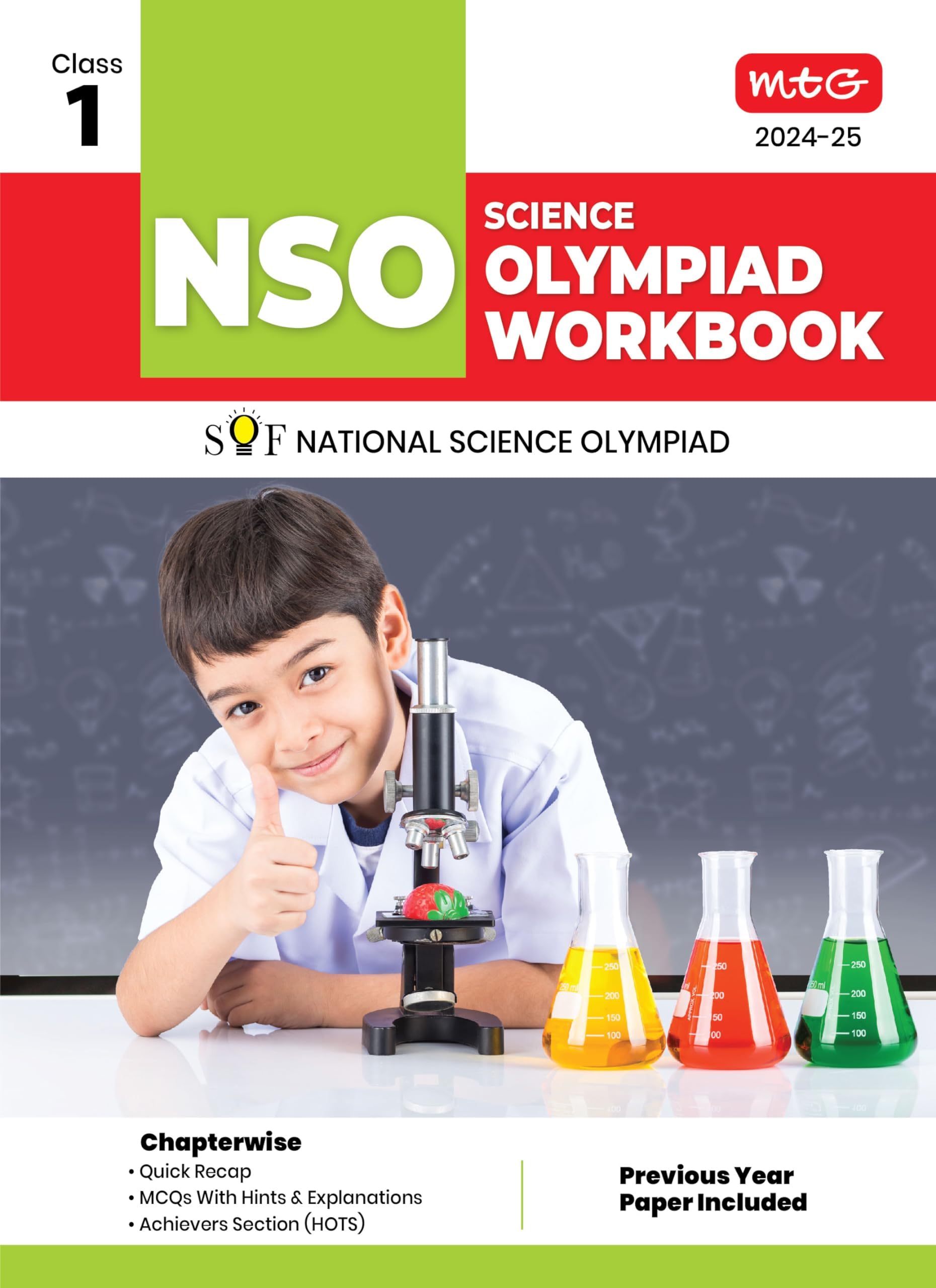 MTG National Science Olympiad (NSO) Workbook for Class 1 - Quick Recap, MCQs, Previous Years Solved Paper and Achievers Section - SOF Olympiad Preparation Books For 2024-2025 Exam Paperback โ 28 March 2024