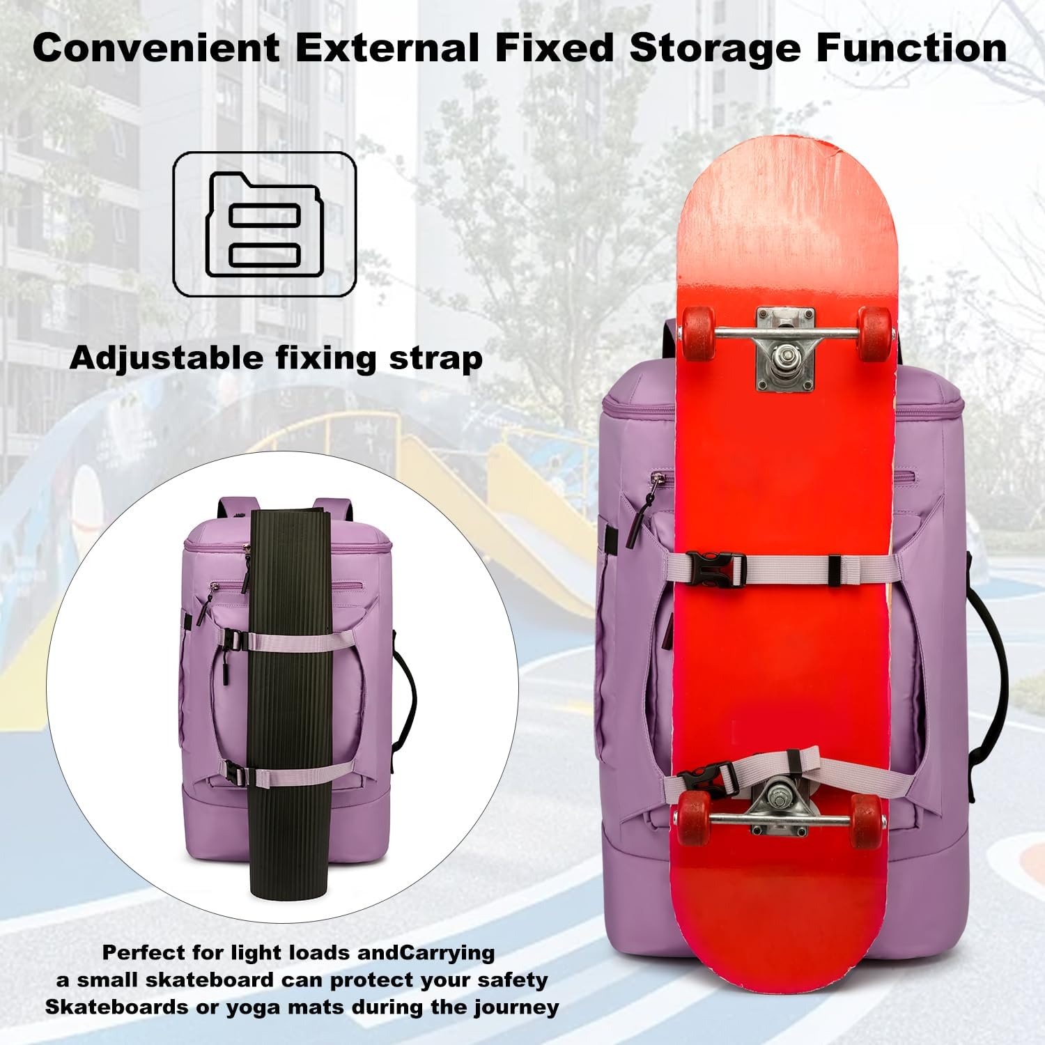 Asenlin Travel Backpack for Women Men,40L Extra Large Hiking Backpack 17 Inch Carry on Backpack Water Resistant for Casual Daypack Gym Backpack-Purple N-purple image 6 of 7 B0CJBNV2RV