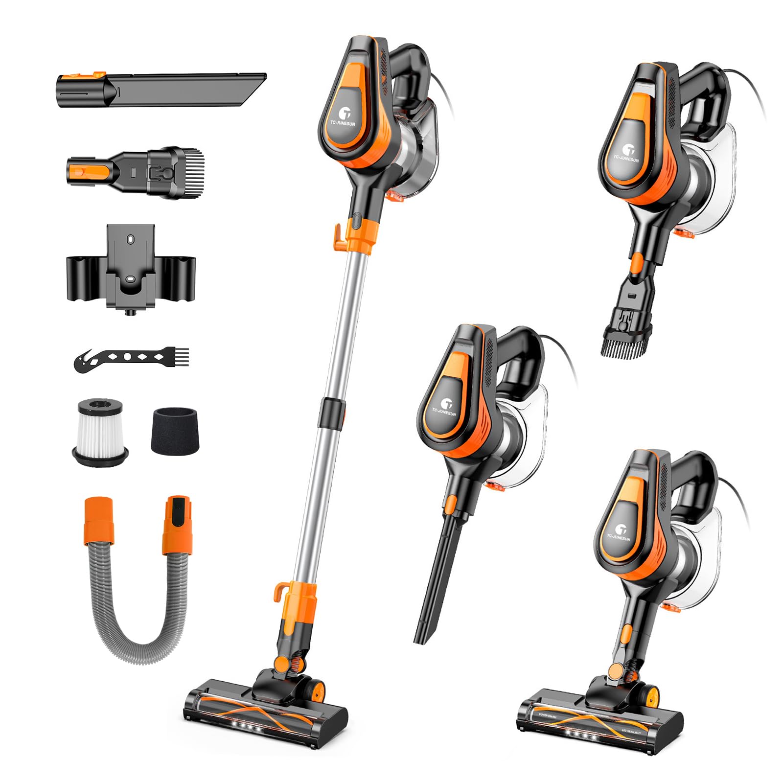 TC-JUNESUN 23Ft Vacuum Cleaner for Home, 600W Corded Stick Vacuum