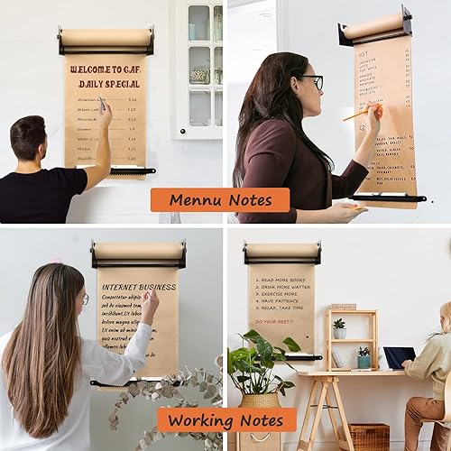 Miniatura 7 de Dispensador de papel kraft de 36 pulgadas para montaje en pared, dispensador de papel de carnicero, cortador de rollos de papel, ideal para el
