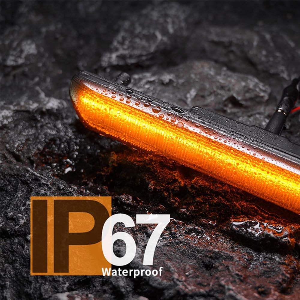 LED Side Light, 84185031, 84806032, Compatible with GMC Sierra 2500HD/3500HD 2020-2024, Side Marker Light, Amber Red Side Light Clear Cover, 12V Front Rear Fender Marker Lamps, 4 PCS