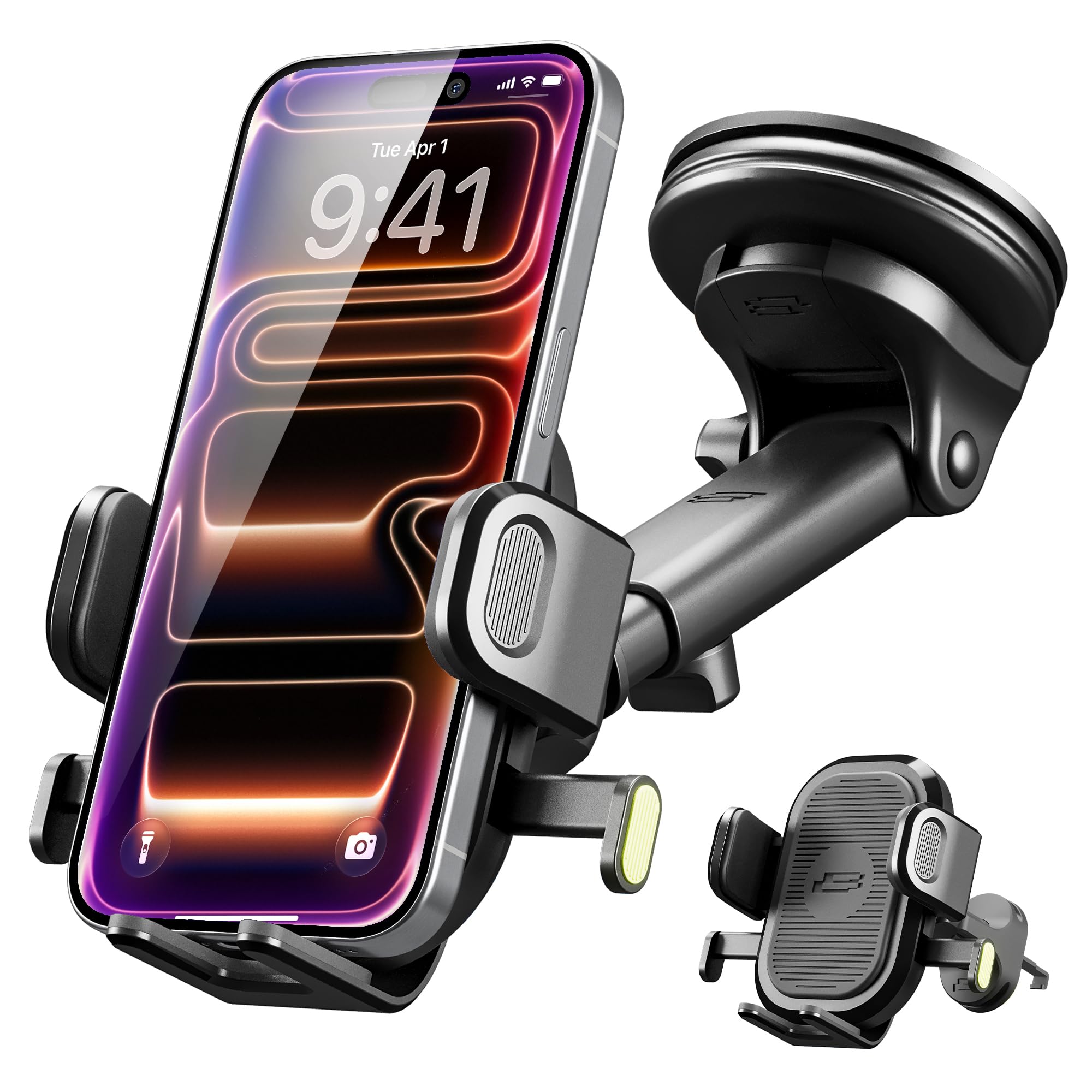 Bracketron Easy OneClick Cell Phone Holders for Your Car Universal Car Mount Suction Cup for Dashboard Windshield Air
