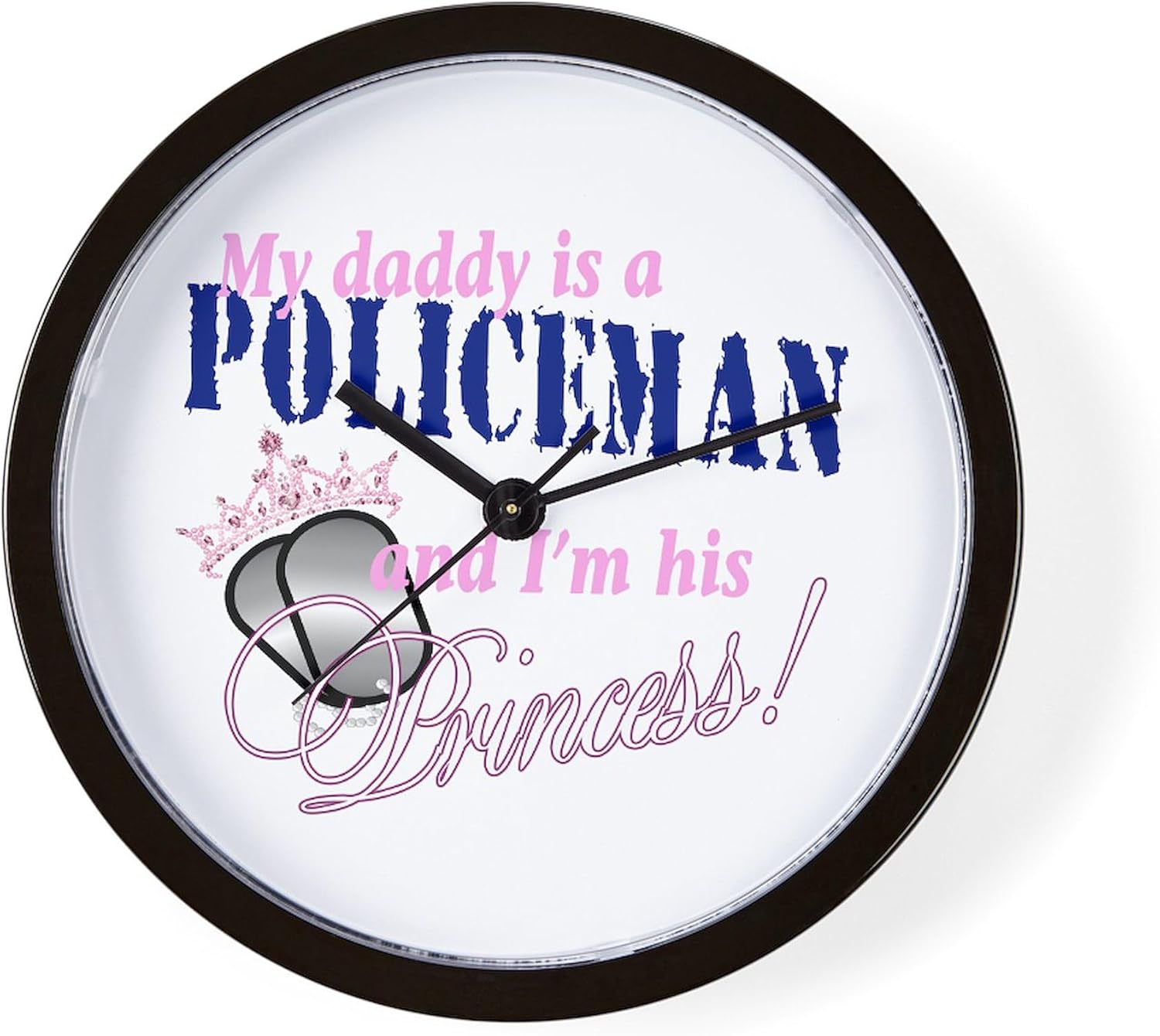 CafePress Policeman's Princess 10" Wall Clock for Livingroom, Kitchen, or Office