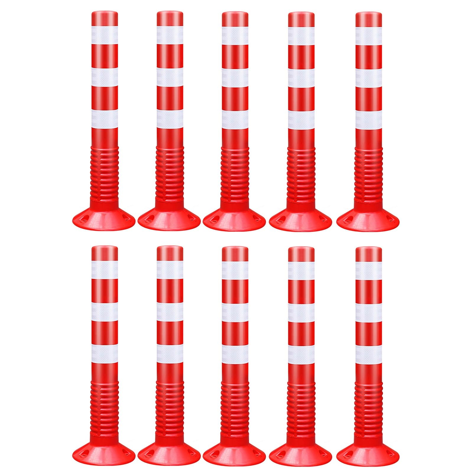 GHHVFEC Traffic Cones Reflective Parking Safety Bollards with Removable Base Road Markers for Garage and Outdoor Use Safety Traffic Management Solutions