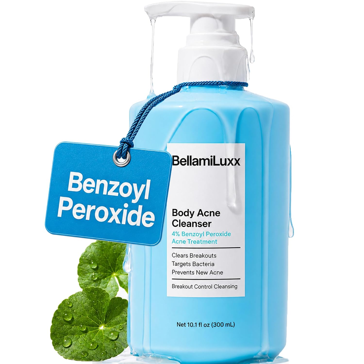 BellamiLuxx Benzoyl Peroxide Body Acne Wash: Body Acne Treatment Wash for Acne on Back, Chest, Butt & Folliculitis-Prone Skin – Helps Clear Breakouts, Targets Acne-Triggers & Prevents New Breakouts