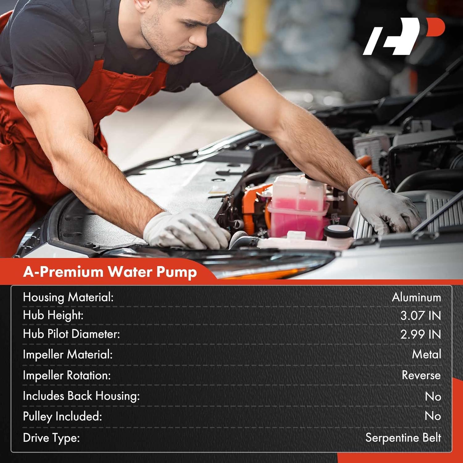 A-Premium Engine Water Pump with Gasket Compatible with Hyundai Elantra Elantra Coupe/GT Tucson Kona & Kia Soul Forte/Forte Koup Forte5 Seltos