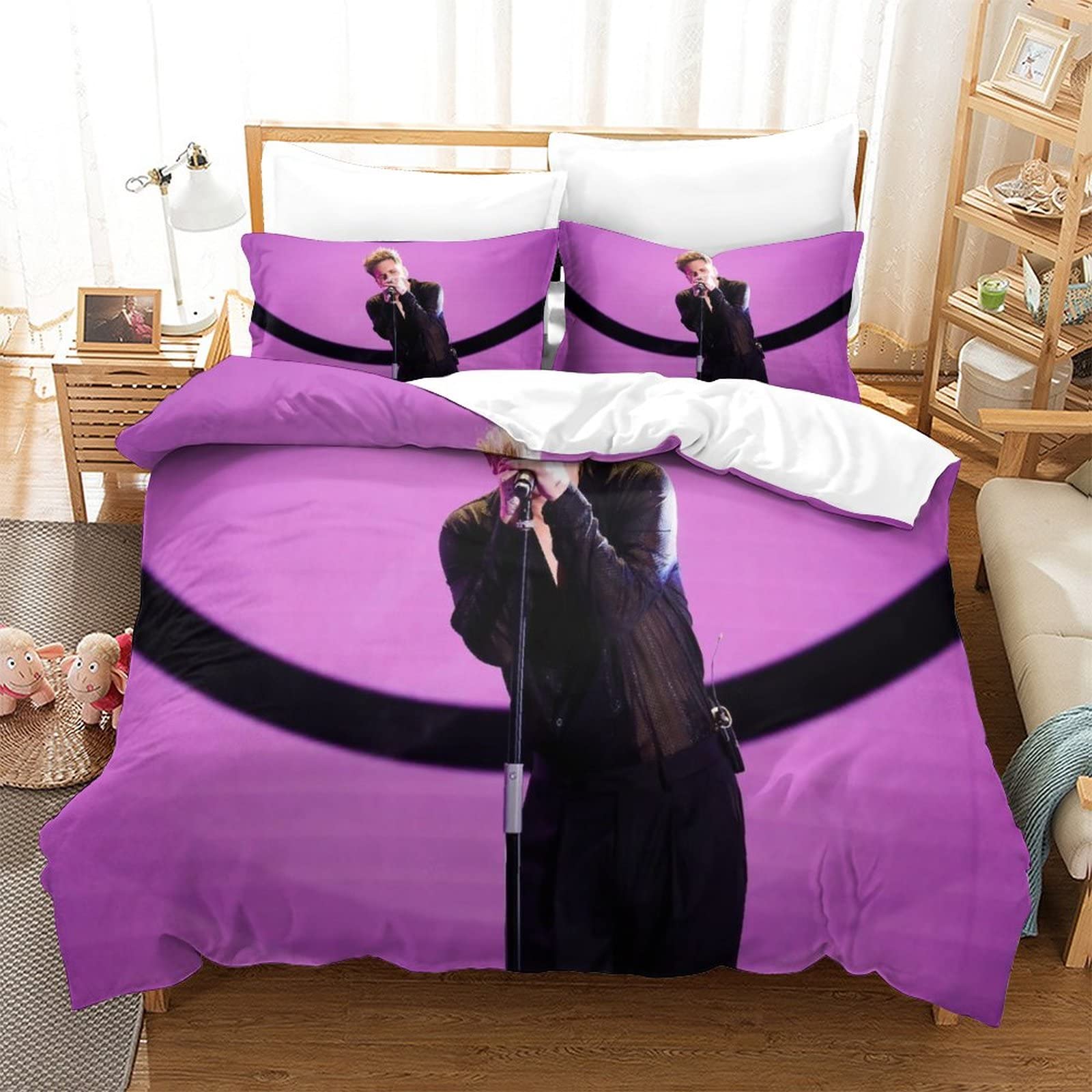 Kuokuo Westlife Band Kids Duvet Cover Set 3D Printed Bedding Set With Pillowcase For Teen Soft Children Quilt Cover With Zipper Closure Soft Microfiber Bedding Set 3Pcs Set Single（135x200cm）