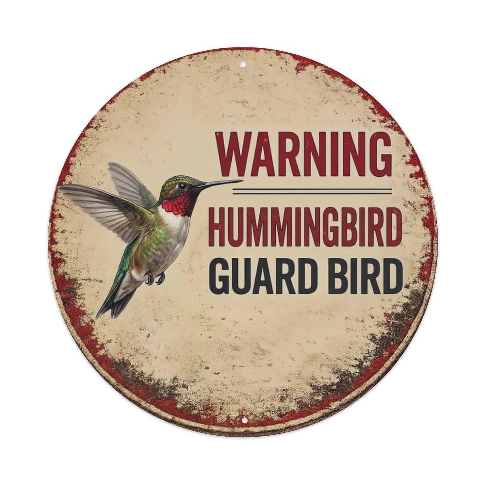 Tgrcjimh Style Metal Tin Sign Vintage Warning Hummingbird