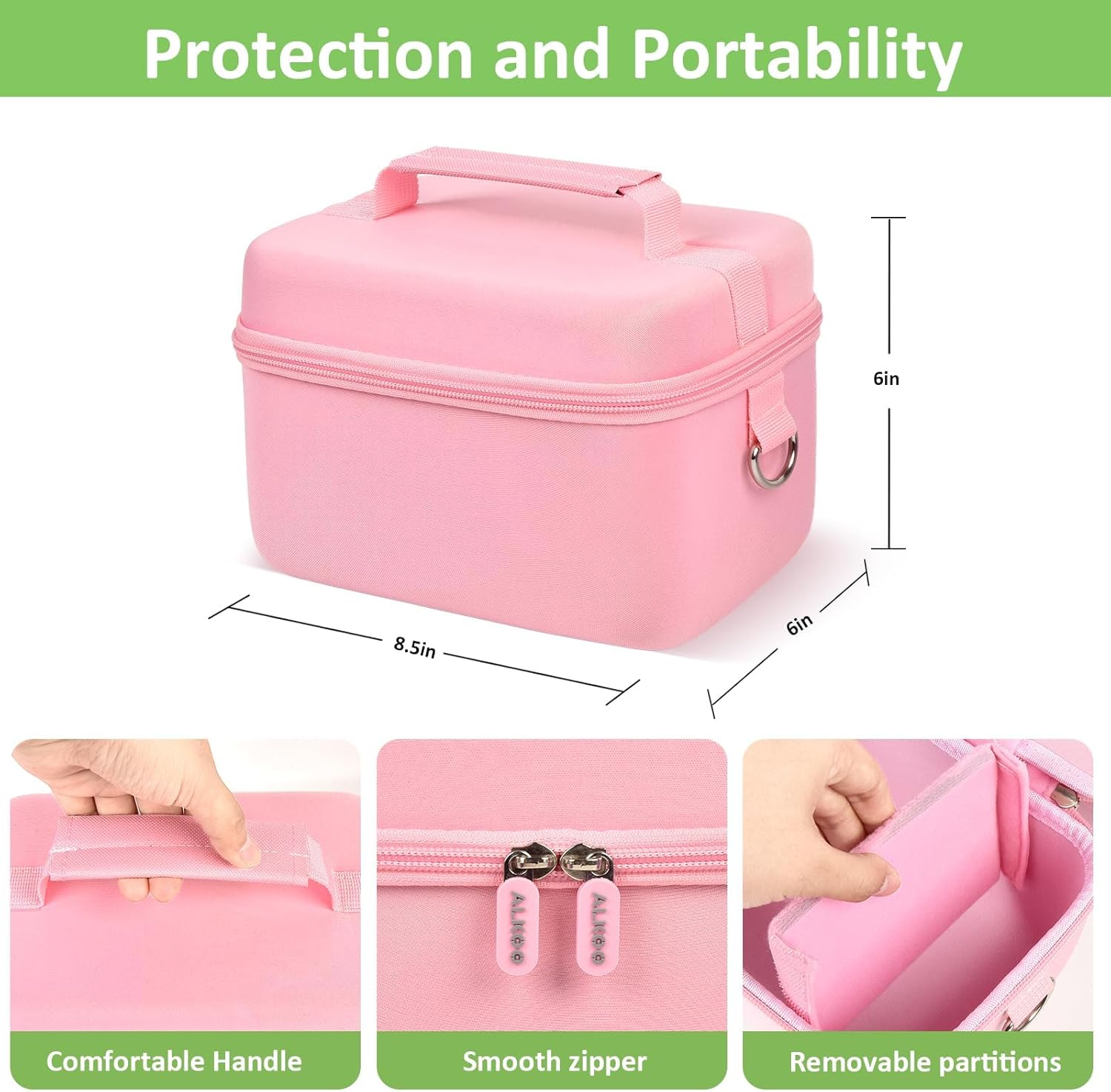 Digital Camera Case Compatible with Canon EOS Rebel T7/ 4000D/ T100 DSLR Cameras, Also for Sony Alpha a6400/ a6100/ a6700/ A6600/ a6300 Mirrorless, Holder for SD Card and More (Pink) - Image 3