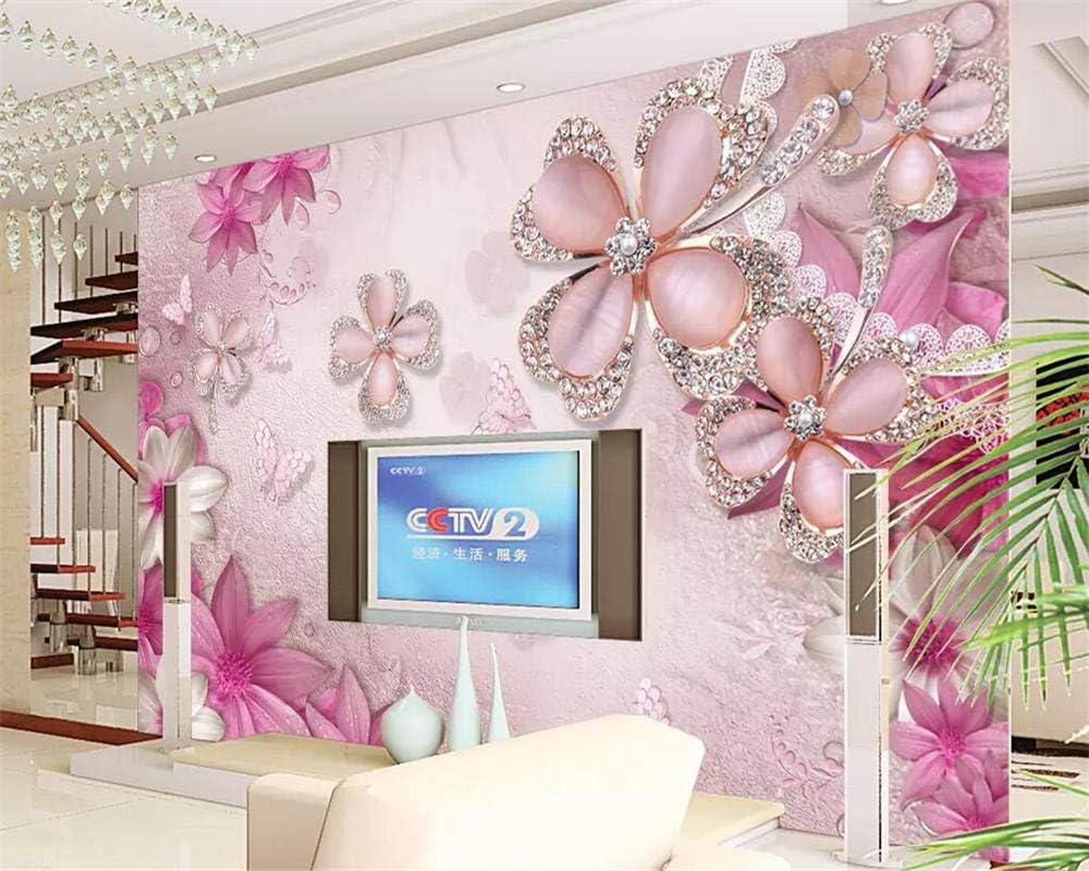 Custom Wallpaper 3d Luxury Gold Jewelry Flowers Butterfly Tv Background Wall Living Room Restaurant 3d Wallpaper Mural 300cm 210cm Amazon Com