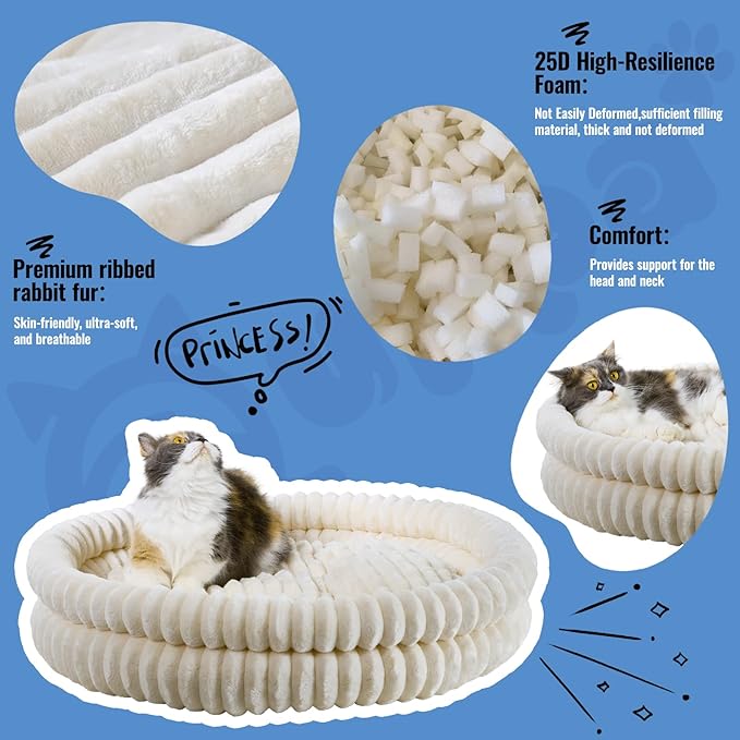 Cama Redonda para Perro Mediano 69x69x15 cm Lavable miniatura 4