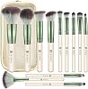 HEYMKGO Makeup Brushes 12PCS Professional Makeup Brush Set Premium Synthetic Foundation Powder Blush Blending Lip Eyeshadow Eyebrow Make Up Brush Kit with Travel Bag