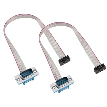 DB9 to 10-Pin IDC Serial Cable,RS232 Serial Male to 10 Pin Motherboard Header Flat Ribbon Cable0.3m