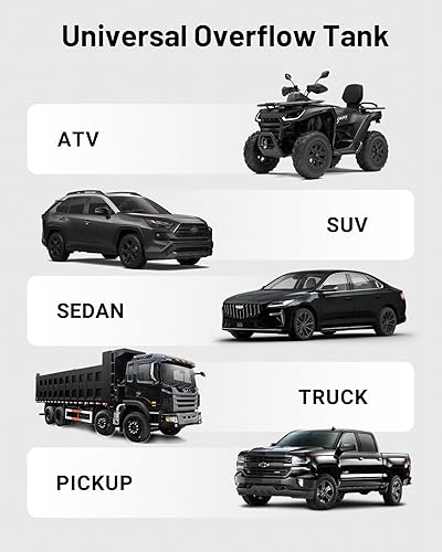 Miniatura 7 de EVIL ENERGY Tanque de desbordamiento de refrigerante, tanque de radiador de aluminio, tanque de expansión de depósito universal 1L negro