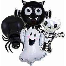 Skeletons Balloon Halloween Foil Balloons Bat Spider Ghost Balloon for Halloween Themed Party Decoration Supplies Ghost Birthday Decoration Decor Ballons Arch Kits Party Balloons Set 4pcs
