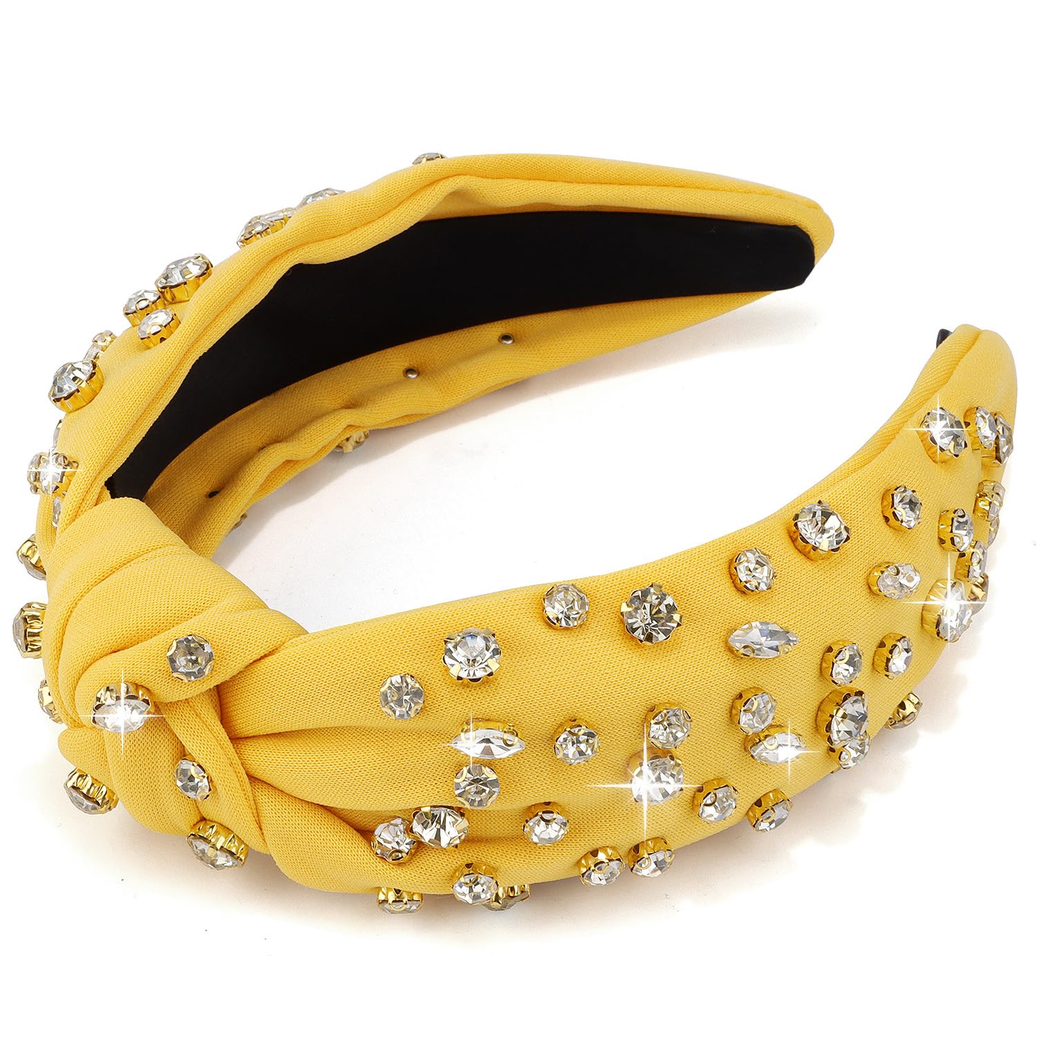 Amazon.com : Atoden Yellow Knotted Rhinestone Headband  display picture 3