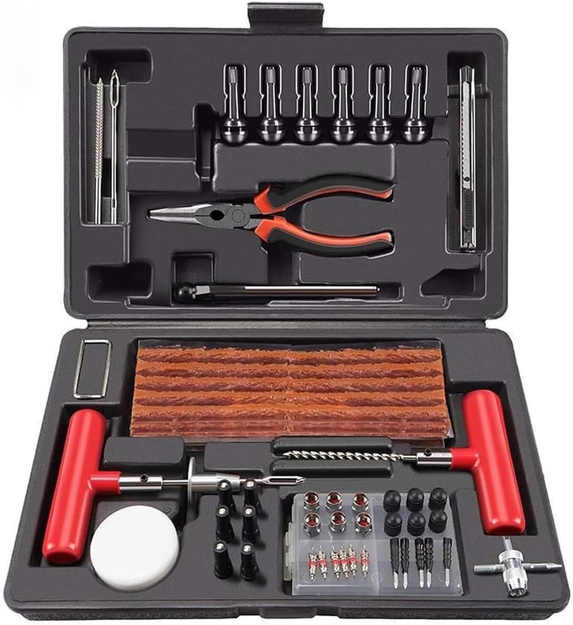 Repair Hand Tool Sets Auto Repair 98PCS Tire Repair Kit Garage Puncture Tyre Repair Kit Wheel Repair Car Prick Kit