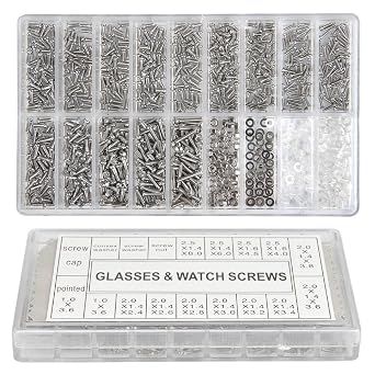 Mini Glasses Repair Kit - Stainless Steel Micro Screws, Tweezers, Screwdriver - Glasses, Sunglasses, Watches, Mobile Phone