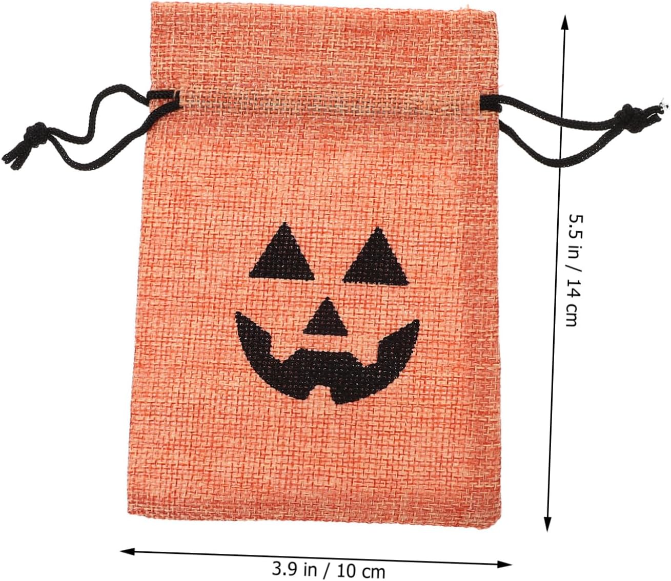 VILLFUL 50pcs Halloween Treat Bags Pumpkin Drawstring Pouch Candy Pouch Bulk for Parties Reusable Treat Bags Drawstring