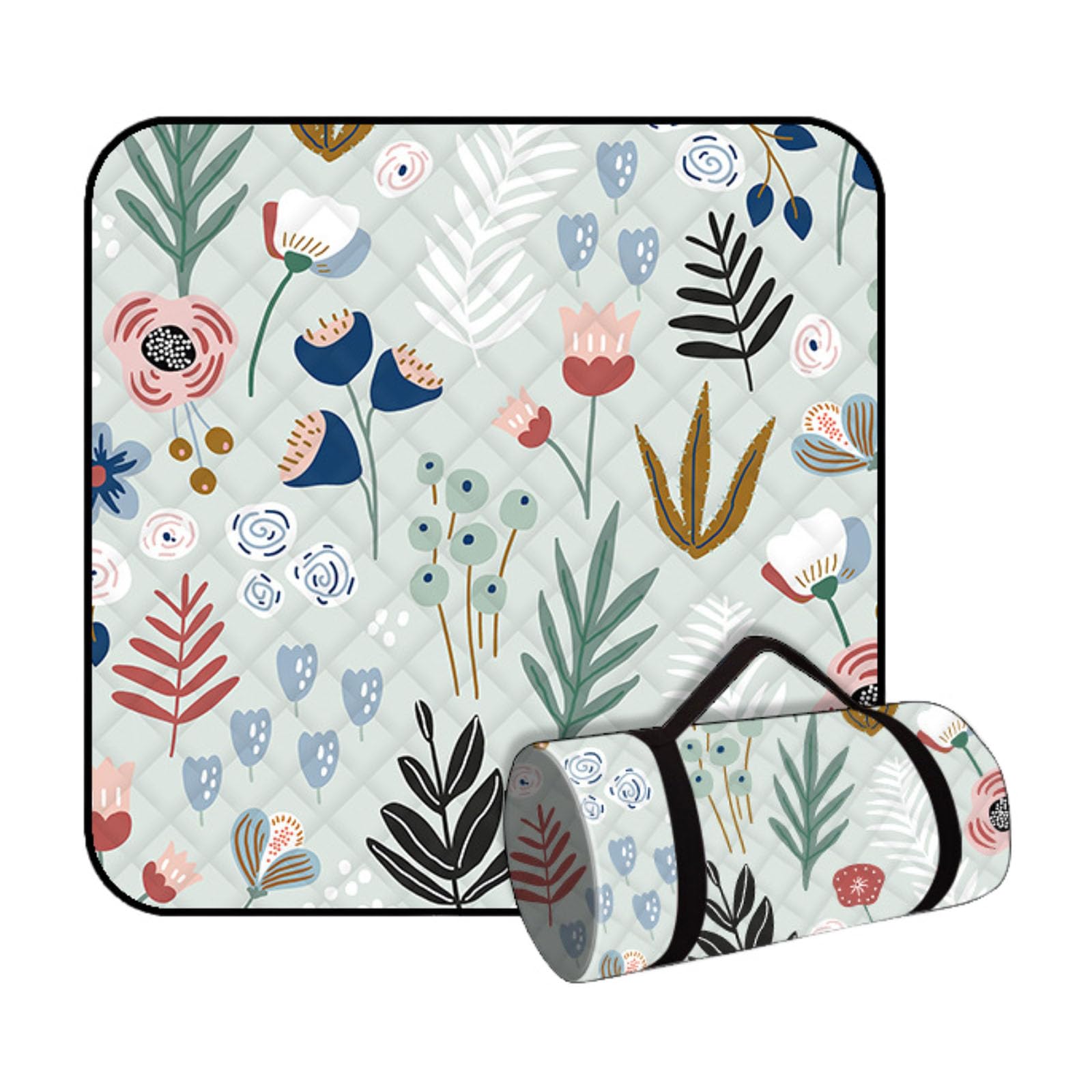 Couverture de Pique Nique Compacte, XXL Nappe Pique Nique Impermeable Couverture de Camping Léger et Portable Tapis de Plage Anti Sable (Empreinte de Feuille 8,300x200cm)
