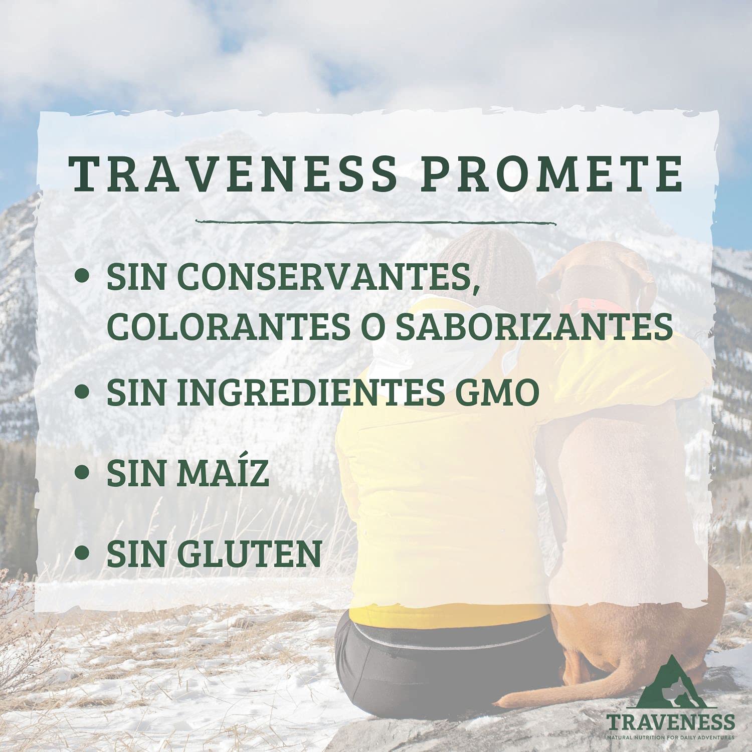 TRAVENESS NATURAL NUTRITION FOR DAILY ADVENTURES - Pienso Para Perros Sin Cereales | 65% Pollo Fresco | Con DHA, Omega 3 y 6 | Hipoalergénico | Sin Colorantes Ni Conservantes, 12 kg