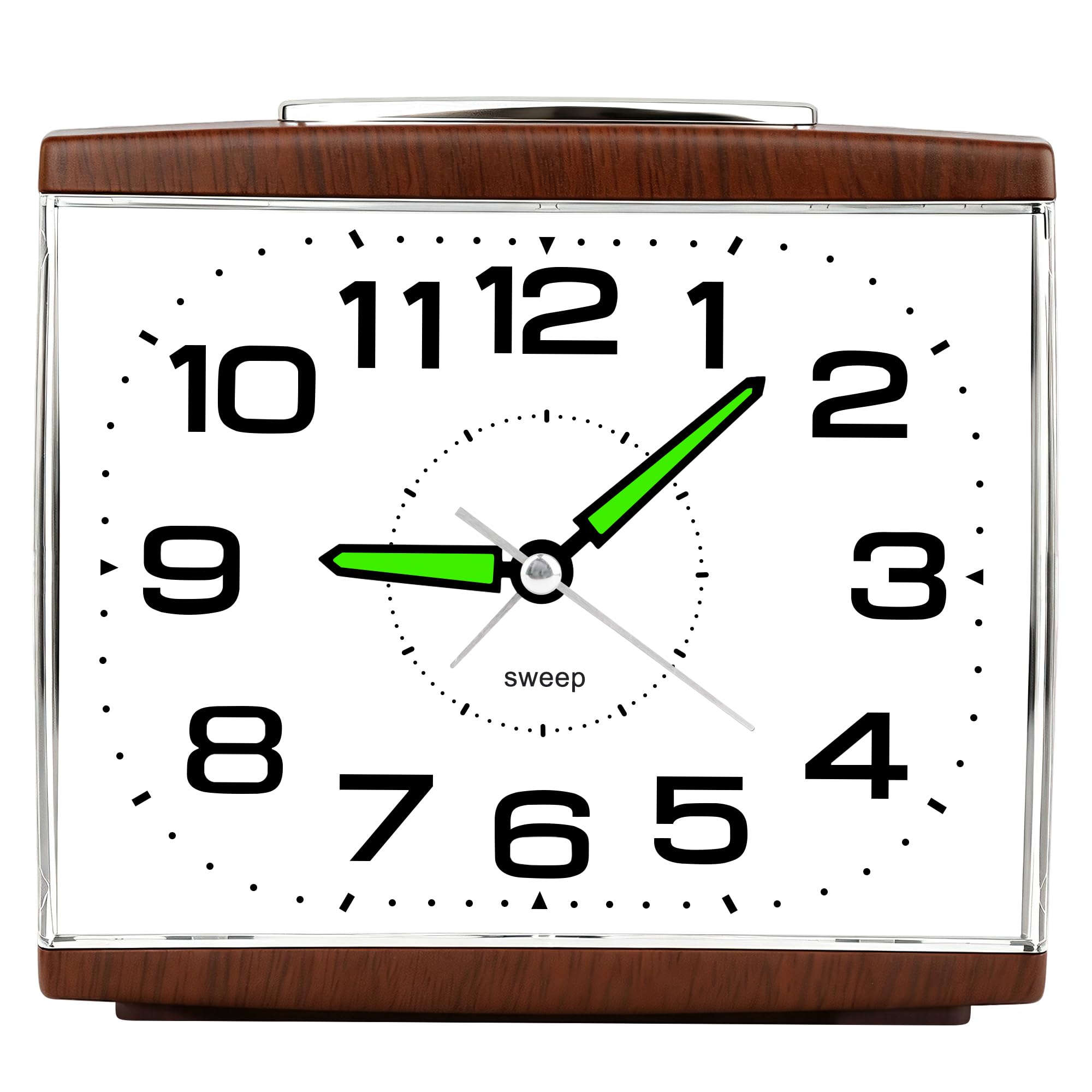 Ayybboo Wecker Analog Ohne Ticken für das Schlafzimmer | Seniorenwecker mit Großem Zifferblatt,Nachtlicht,Schlummerfunktion und lautem Alarm,Geeignet für Senioren und Tiefschläfer