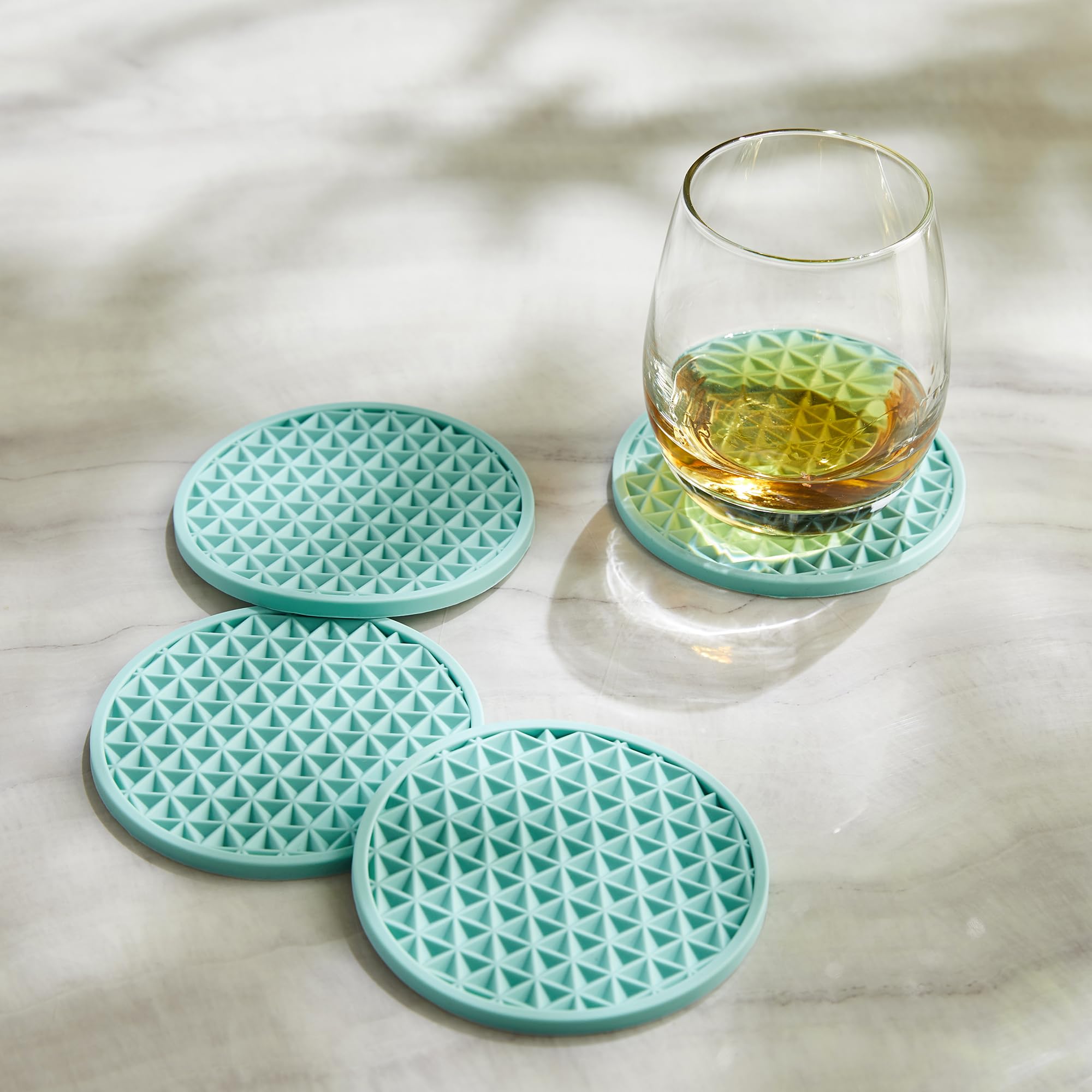 Pack 6 Posavasos De Silicona Antideslizantes + Bandeja – Resistentes Al Calor, Protege Tu Mesa