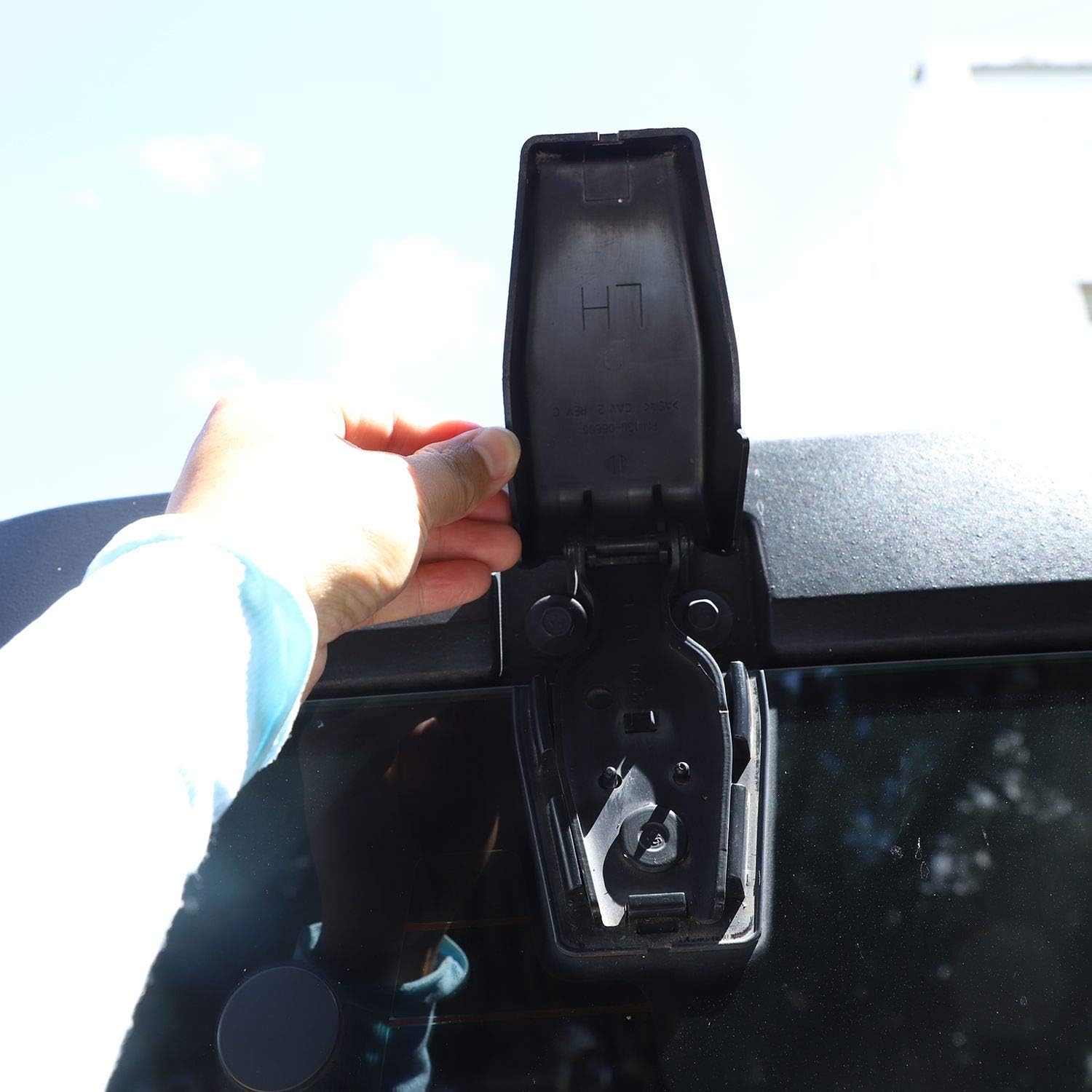Voodonala for Jeep JK Rear Window Right & Left Hinge Covers Tailgate Rear Door Hinge Cover Trim for 2007-2018 Jeep Wrangler JK JKU Exterior Accessories, Black 2pcs