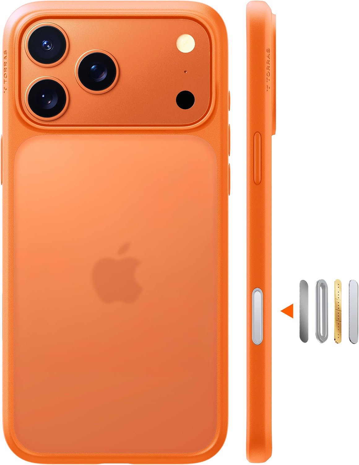 TORRAS Shockproof for iPhone 17 Pro Max Case with Camera Control Button, 12FT Military Grade Drop Protection Enhanced Grip & Soft Touch Translucent 17 Pro Max Case with DIY Buttons, Cosmic Orange