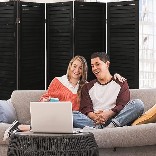 Miniatura 39 de Babion Separadores de habitación de 4 paneles, pantallas de privacidad portátiles y plegables, partición decorativa de habitación para oficina en 4