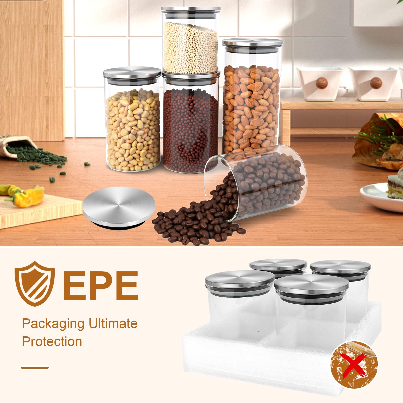 FoiiLiio Słoiki z Pokrywkami 4-400ml