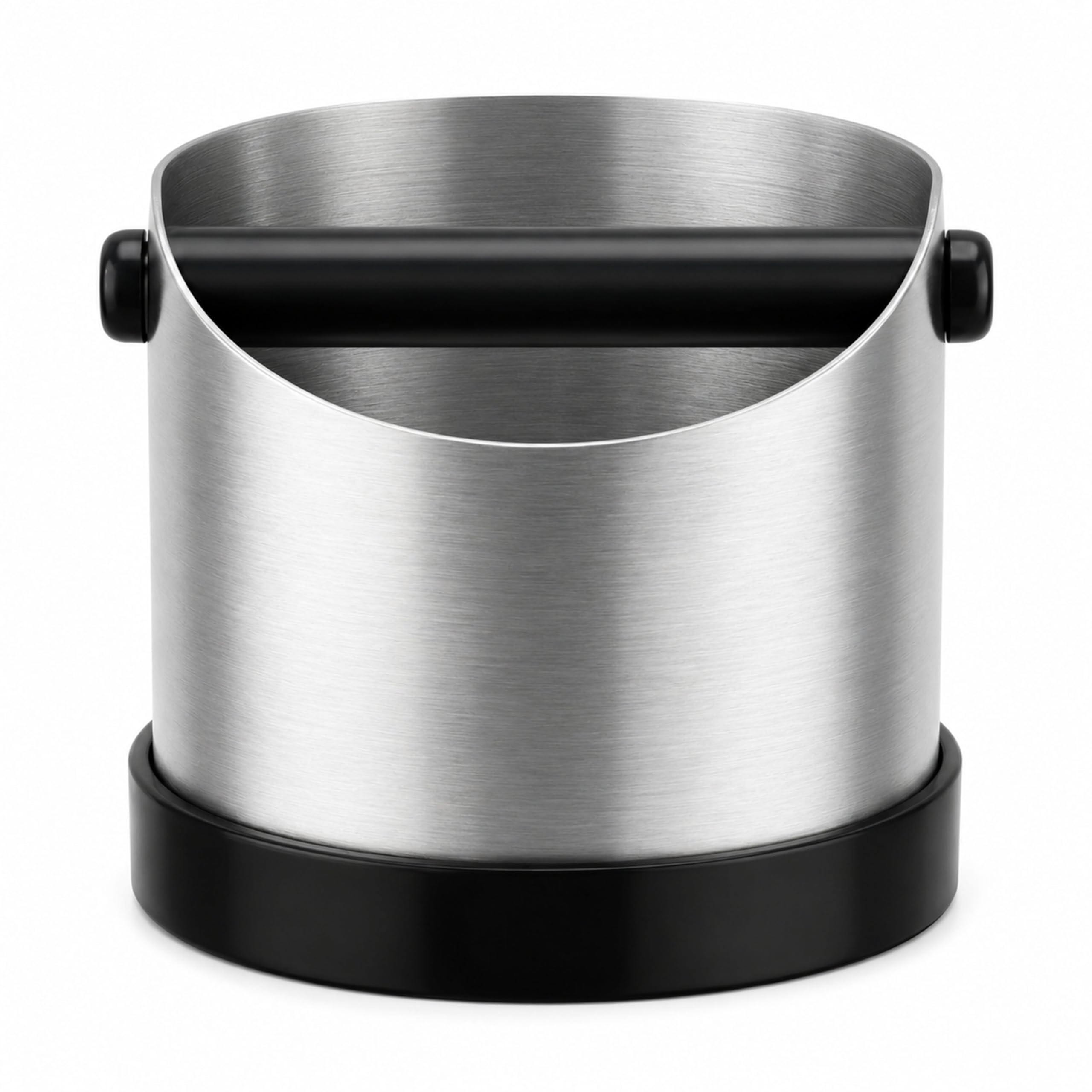 URMONA Knock Box per Espresso, Contenitore Fondo Caffè 1,3L in Acciaio Inox, Abklopfbehälter con Barra Rimovibile e Base Antiscivolo, Accessorio per Macchina Caffè Delonghi Sage Ninja (Argento)