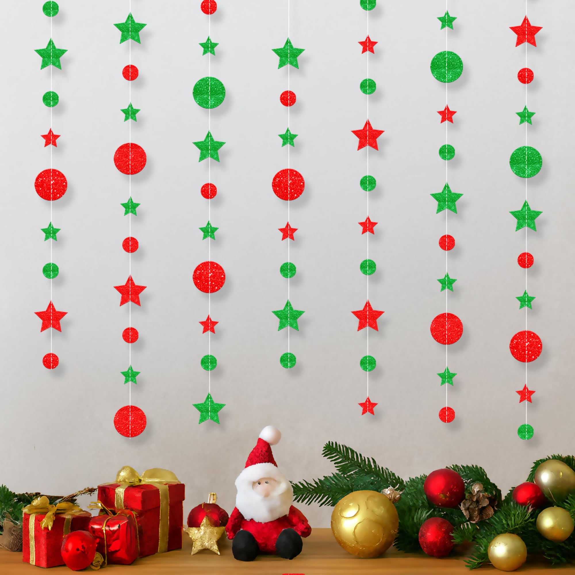 Guirlande à pois étoilés en papier pour décoration de fête et anniversaire