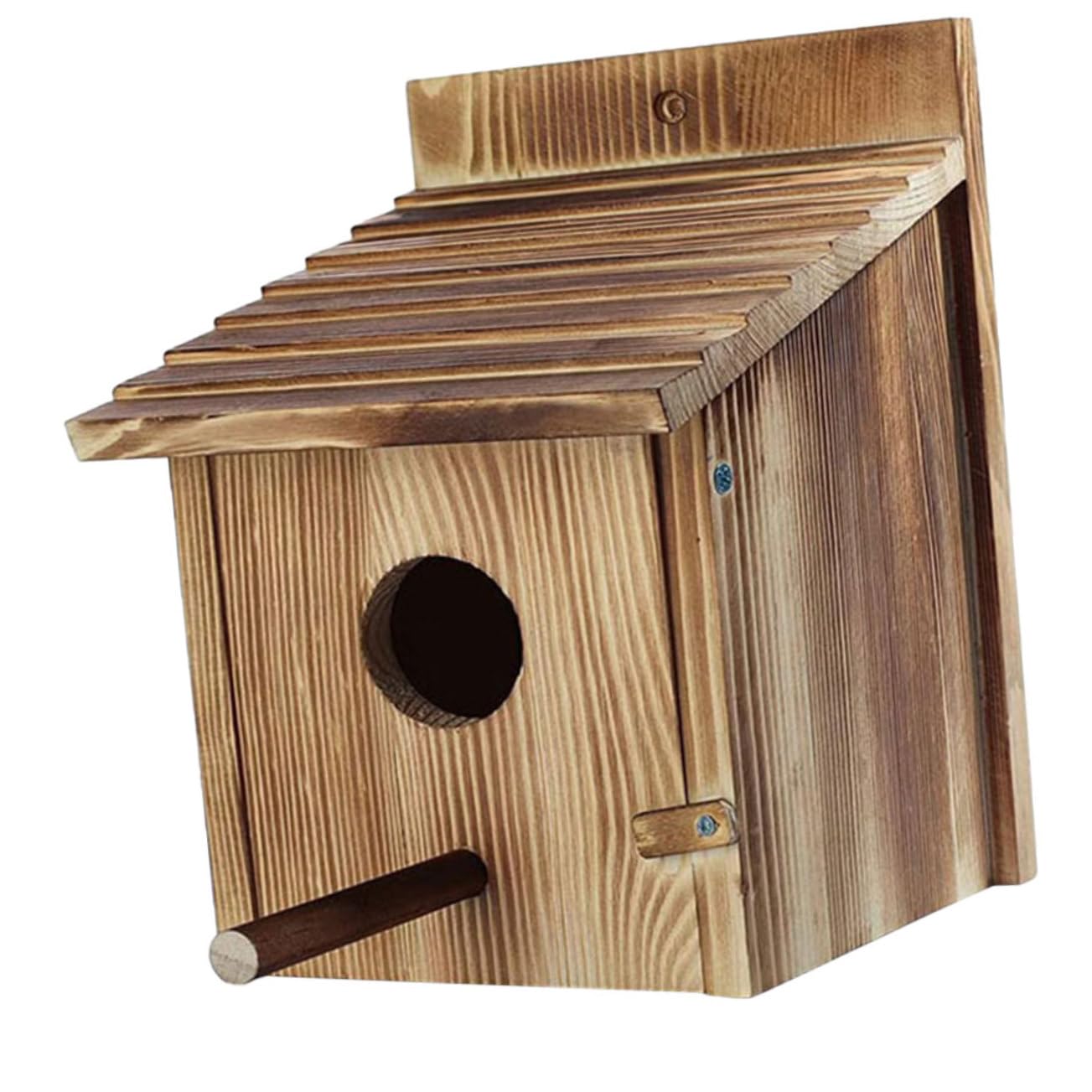 Casetta per Uccelli in Legno Marrone per Giardino Casa Semplice per Uccelli Piccoli Resistente e Traspirante