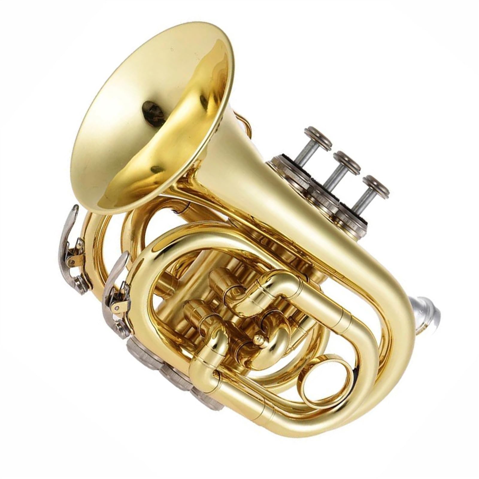 Trombette Mini Tromba Tascabile Sib Flat Strumento A Fiato In Ottone Guanti Custodia Per Il Trasporto Tromba Standard Professionale