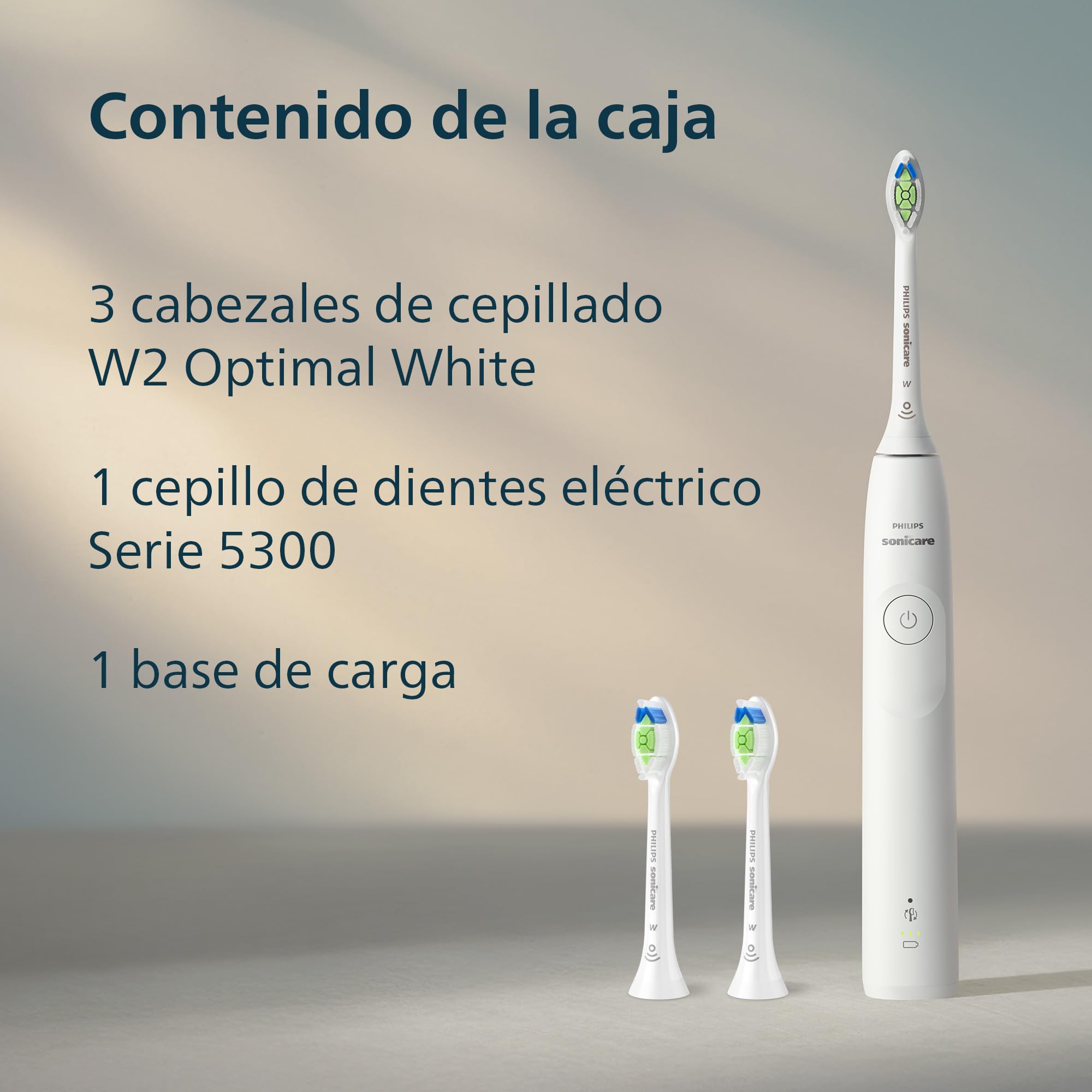 Philips Sonicare 5300 cepillo dental eléctrico, sónico con 2 niveles de intensidad, alerta de presión, EasyStart, SmarTimer y BrushPacer, blanco, modelo HX7108/04 [Nueva Tecnología]