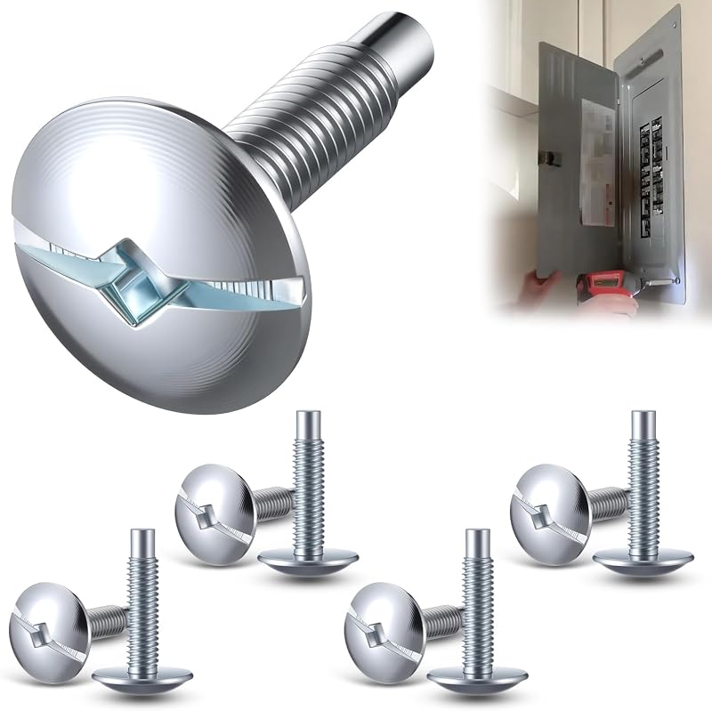 9 Pcs Electrical Panel Screws for Square D Load Center(Sliver | Zinc Coated Breaker Box Cover Screws, 1/4-Inch Thread Size Compatible with Siemens & Murray, QO & Homeline Panels Screw