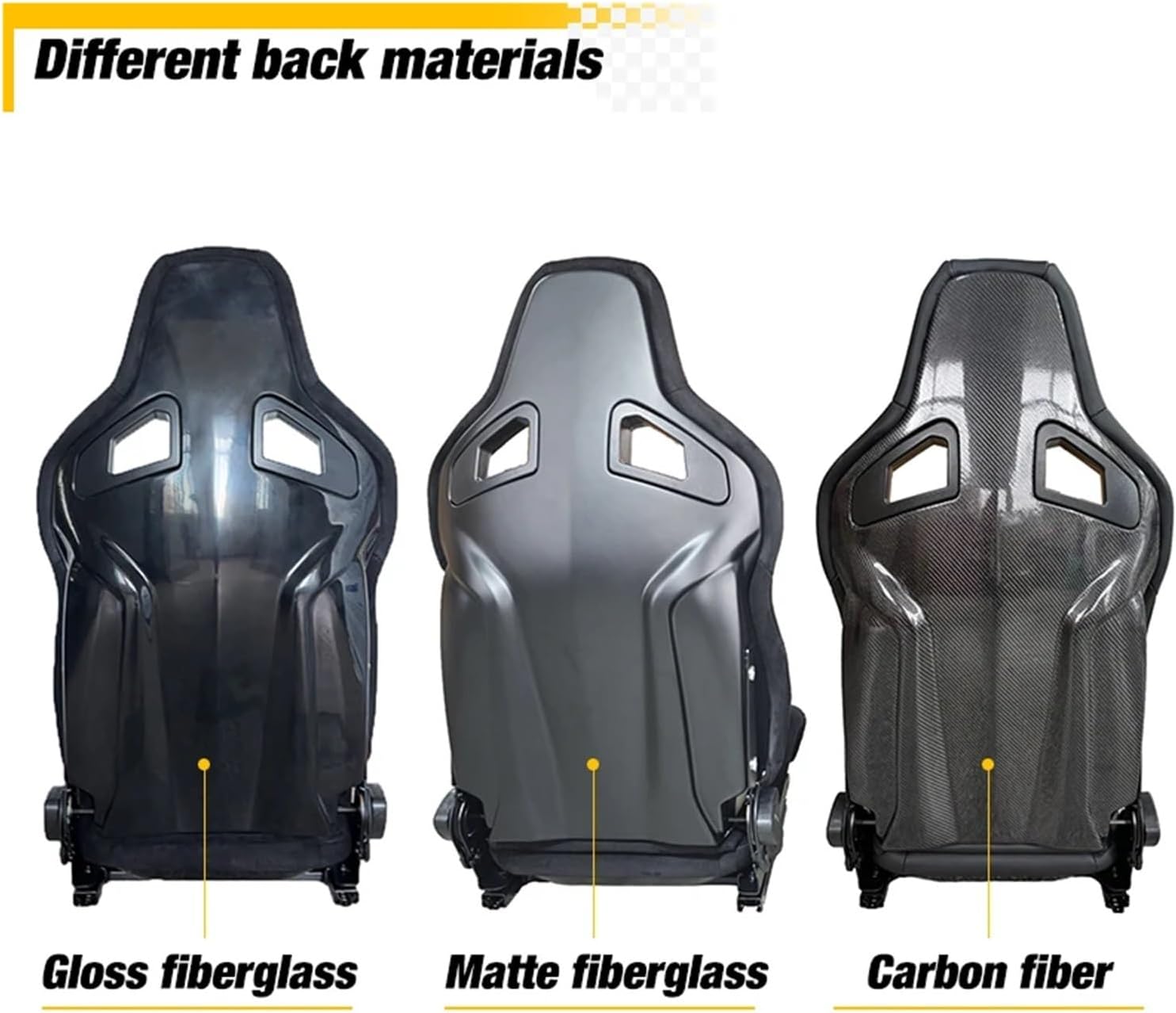 Car Sports Seats Fiberglass Carbon Fiber Comfortable Racing Seat Adjustable Leather Fabric Vehicle 2PCS Left And(Customization Style)