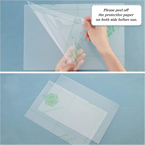 Miniatura 3 de BENECREAT 2 paquetes de almohadillas de corte acrílicas transparentes de 8.2 x 12.5 pulgadas, hoja de plástico acrílico para trabajos de troquelado,