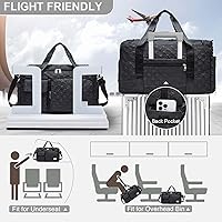 Vista 277 de Pequeña bolsa de gimnasio para mujer, bolsa de viaje con compartimento para zapatos