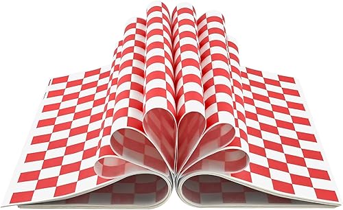 Miniatura 5 de Ocmoiy 200 hojas de papel de regalo para sándwich de 12 x 12 pulgadas, papel de cera de Navidad a cuadros rojos y blancos, papel decorativo de