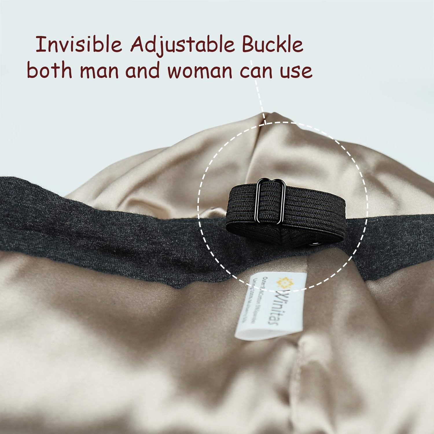 100% Genuine Mulberry Silk Roomy Satin Lined Sleeping Cap for Curly Hair Dreadlocks Adjust Head Size 18"-32" Unisex