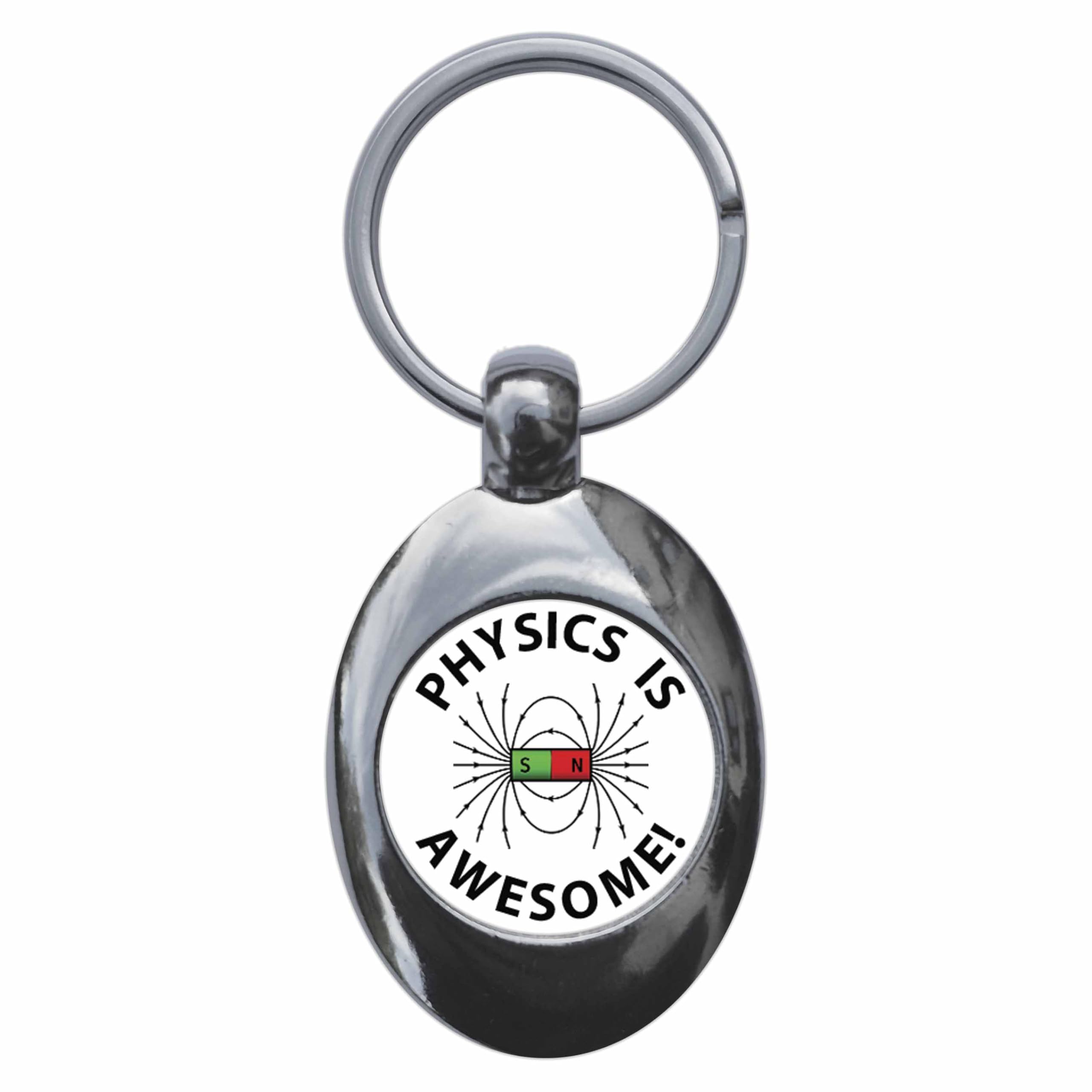 Ozorath Physics Is Awesome Keyring Keychain Key Ring Chain With Trolley Coin
